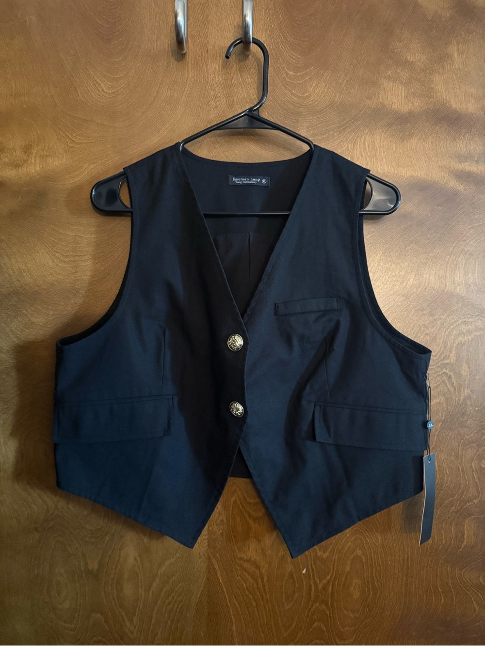 Emerson Lang Young Contemporary Black Vest NWT size XL